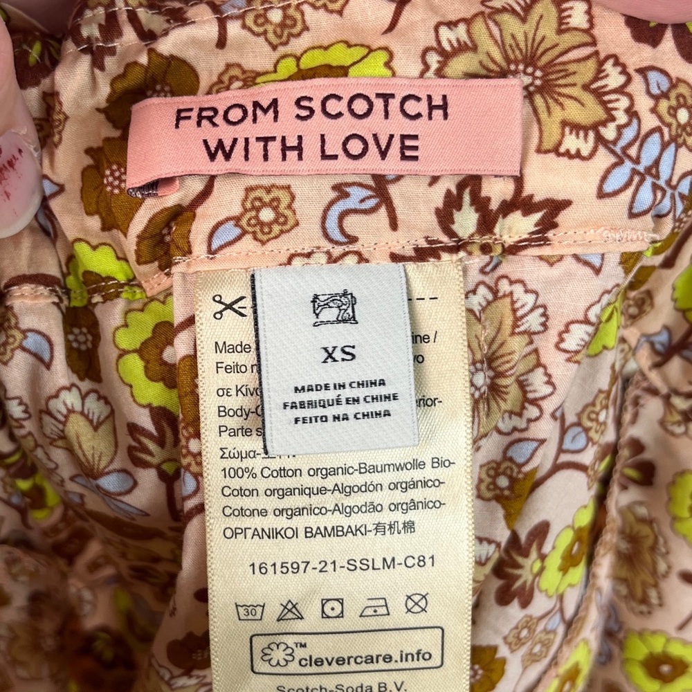 Scotch & Soda Organic Cotton Floral Print Waist Tie Shorts Sz XS - Picture 4 of 10